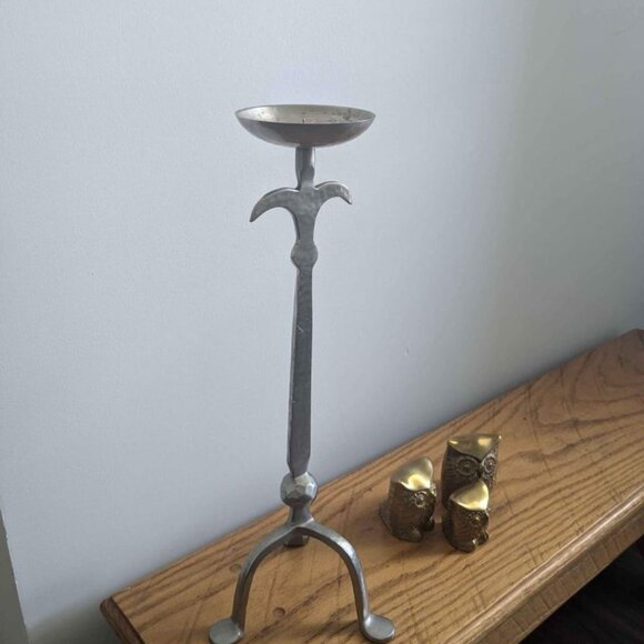 Vintage Hand Forged Metal Candle Holder Three Legged - Picture 3 of 11